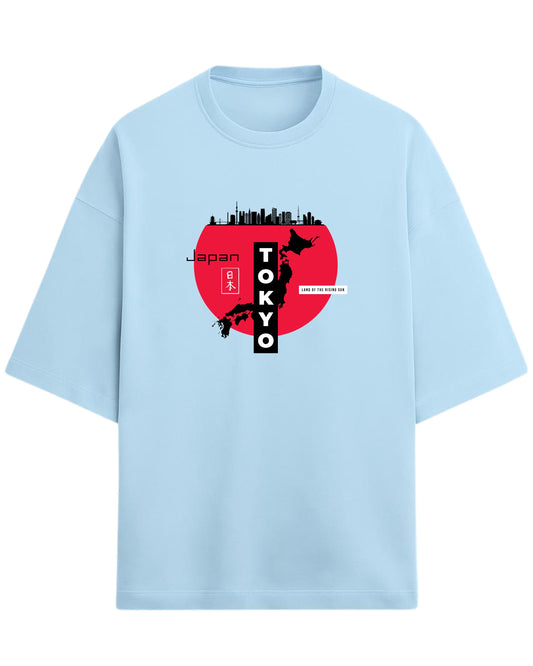 Tokyo Japan Oversized T-Shirt | Land of the Rising Sun Graphic Tee | Premium 260 GSM Cotton