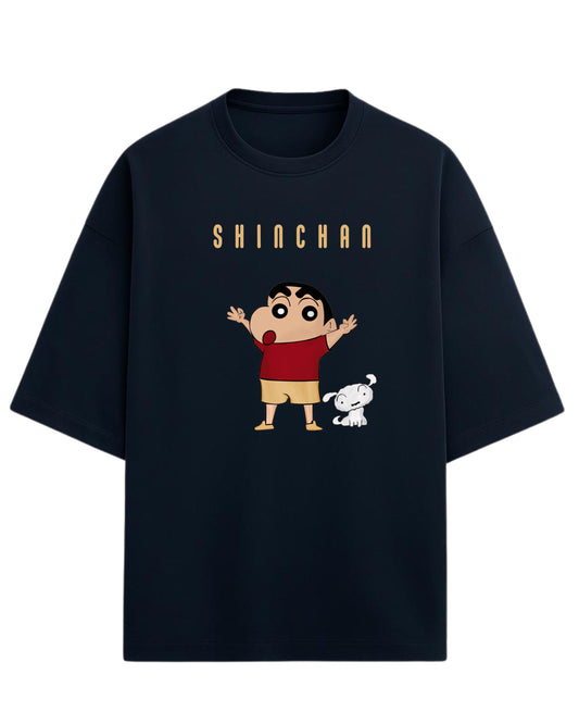 Shinchan “Playful Chaos” Oversized T-Shirt | Cute Anime Graphic Tee | Premium 260 GSM Cotton