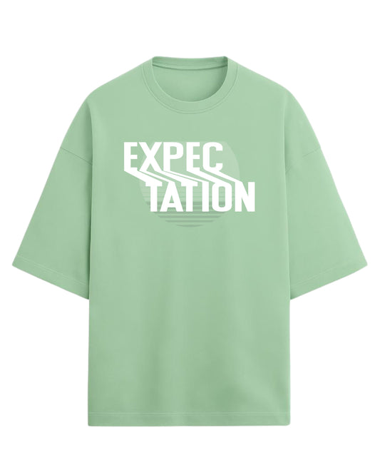 Expectation Oversized T-Shirt | Minimal Retro Gradient Graphic Tee | Premium 260 GSM Cotton