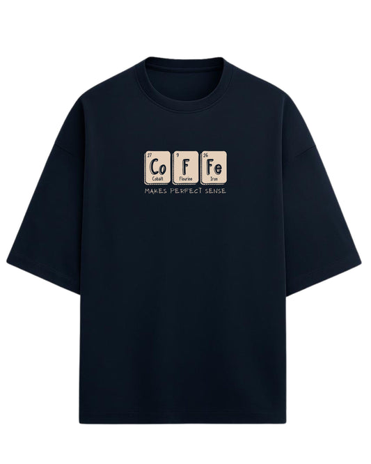 Coffee Chemistry Oversized T-Shirt | Funny Science Graphic Tee | Premium 260 GSM Cotton