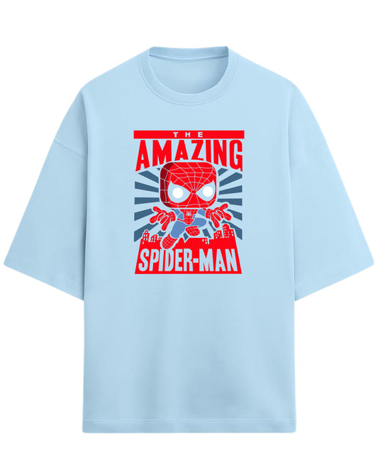 Spider-Man “The Amazing Hero” Oversized T-Shirt | Marvel Classic Graphic Tee | Premium 260 GSM Cotton