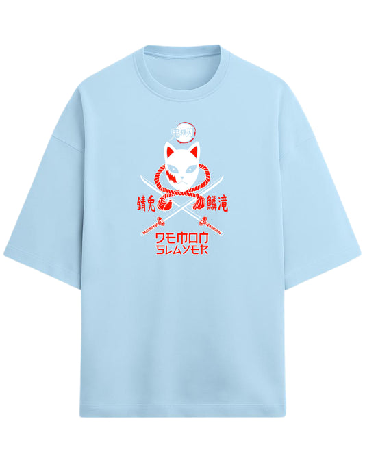 Sabito Fox Mask Oversized T-Shirt | Demon Slayer Anime Tee | Premium 260 GSM Cotton