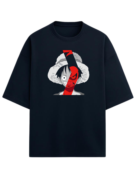 Luffy “Dual Rage” Oversized T-Shirt | One Piece Graphic Tee | Premium 260 GSM Cotton