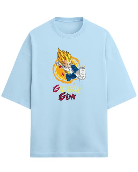 Vegeta Galick Gun Oversized Tees | Dragon Ball Z Graphic Tee | Premium 260 GSM Cotton Blend