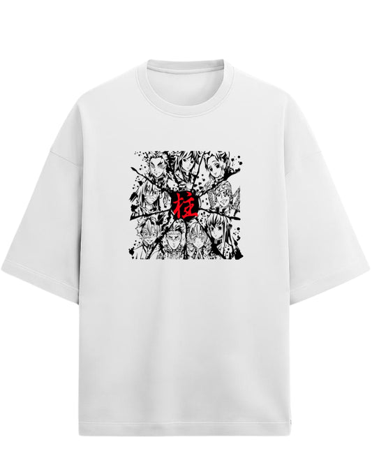 Hashira Kanji Oversized T-Shirt | Demon Slayer Minimalist Anime Tee | Premium 260 GSM Cotton