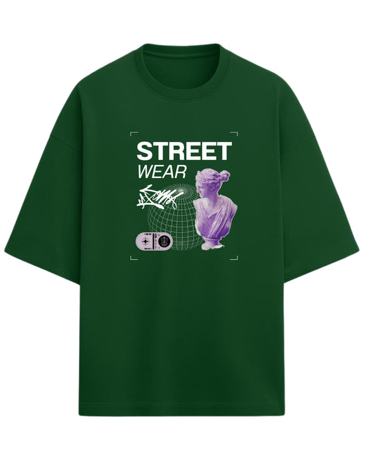 Street-Wear Oversized T-Shirt | Abstract Statue Graphic Tee | Premium 260 GSM Cotton