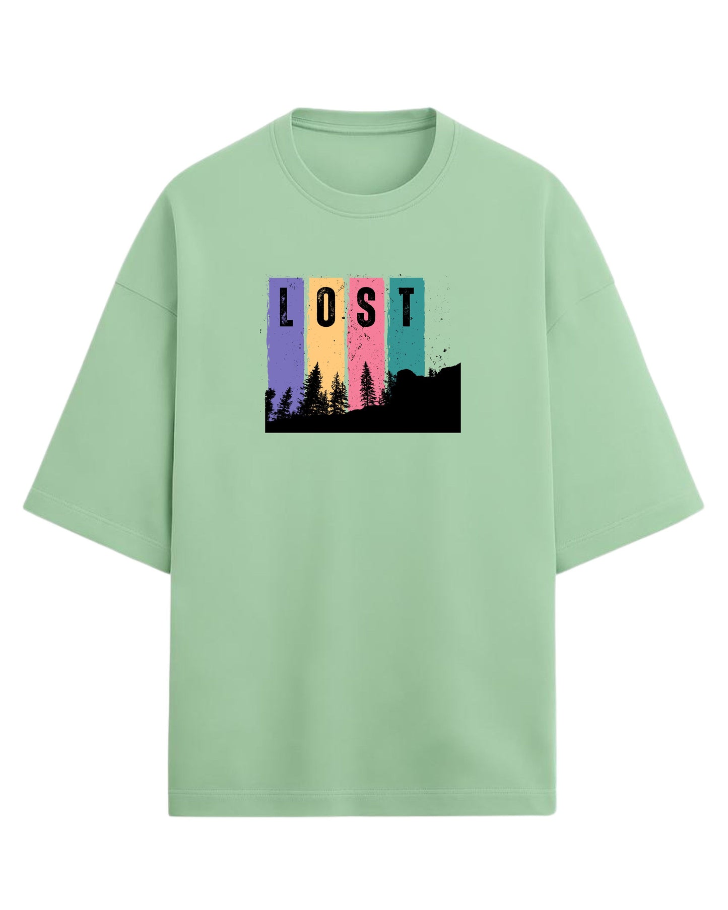 Lost Oversized T-Shirt | Retro Outdoor Adventure Garphic Tee | Premium 260 GSM Cotton