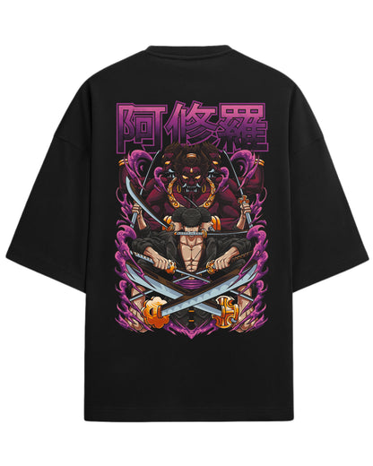 Roronoa Zoro Ashura Oversized Tee | One Piece Anime Graphic Tee | Premium 260 GSM Cotton