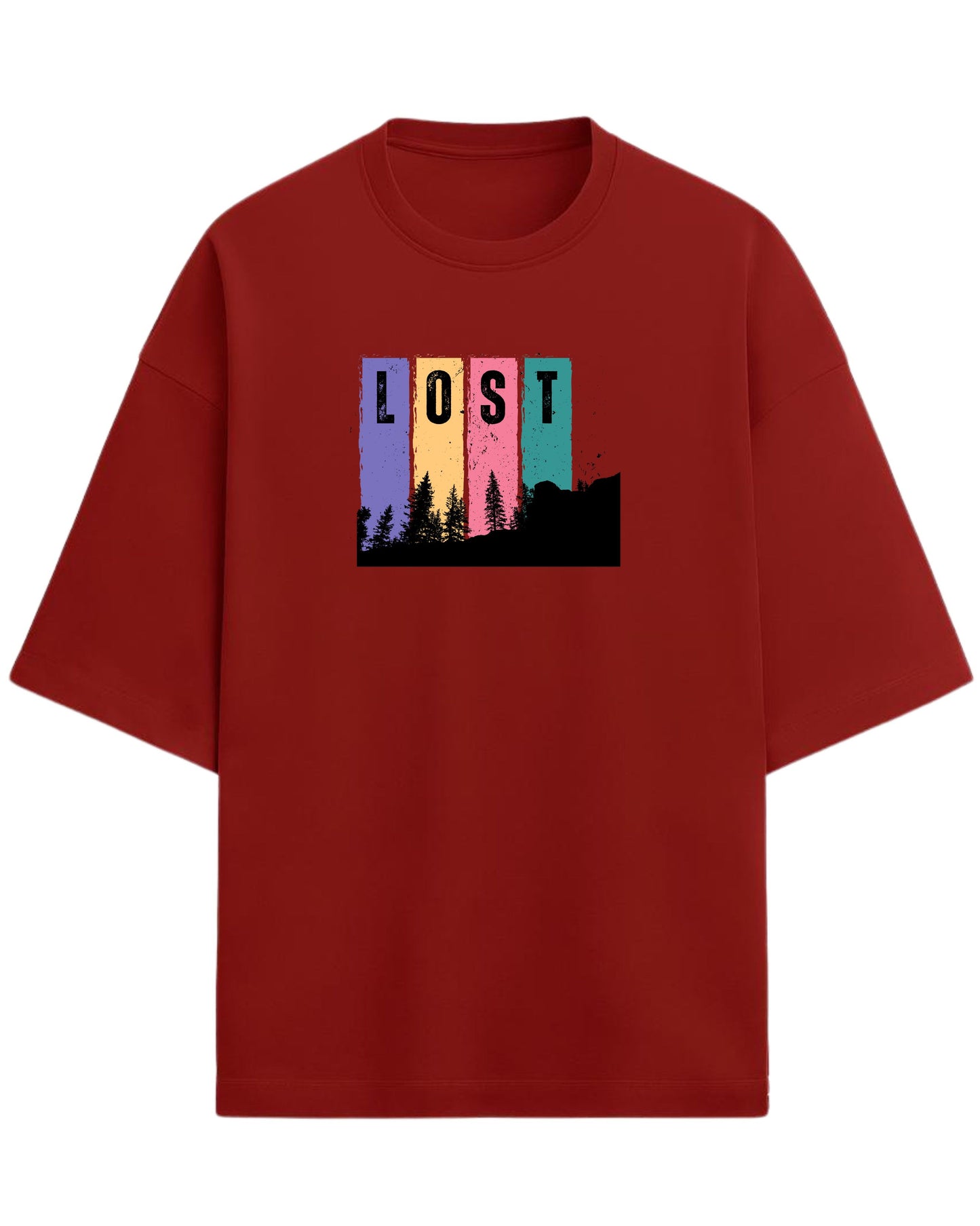Lost Oversized T-Shirt | Retro Outdoor Adventure Garphic Tee | Premium 260 GSM Cotton