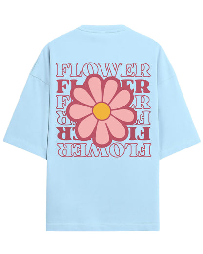 Flower Power Oversized T-Shirt | Retro Daisy Graphic Tee | Premium 260 GSM Cotton