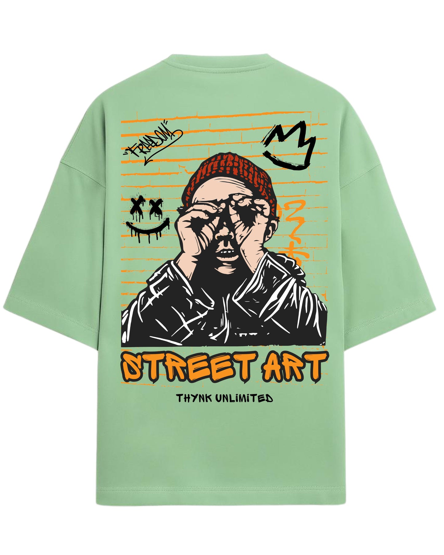 Street Art Oversized T-Shirt | Graffiti Graphic Tee | Premium 260 GSM Cotton