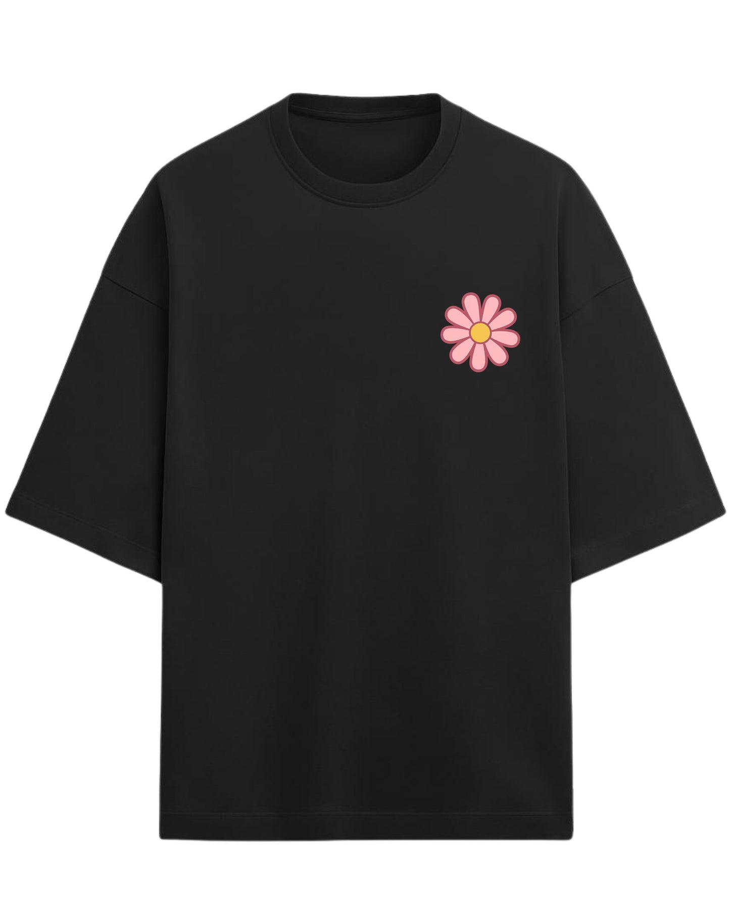 Flower Power Oversized T-Shirt | Retro Daisy Graphic Tee | Premium 260 GSM Cotton