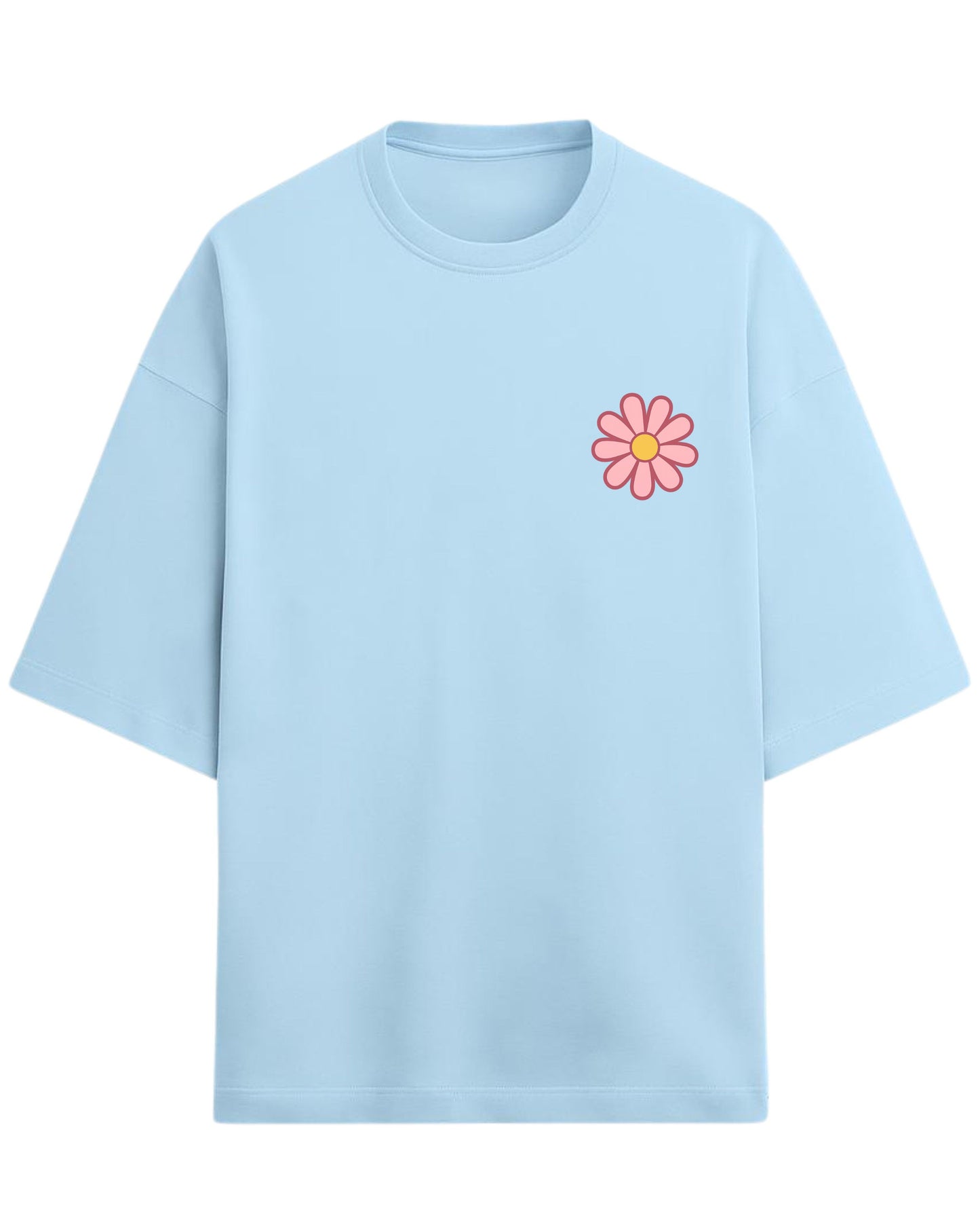 Flower Power Oversized T-Shirt | Retro Daisy Graphic Tee | Premium 260 GSM Cotton