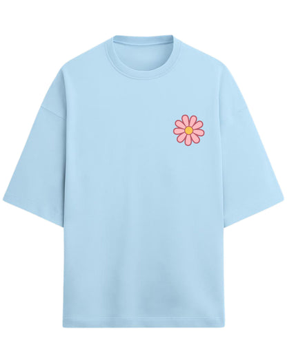 Flower Power Oversized T-Shirt | Retro Daisy Graphic Tee | Premium 260 GSM Cotton