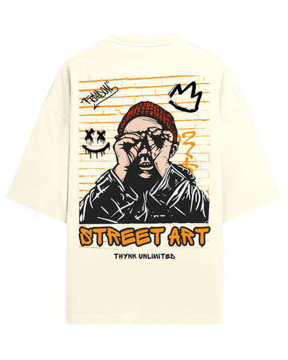 Street Art Oversized T-Shirt | Graffiti Graphic Tee | Premium 260 GSM Cotton