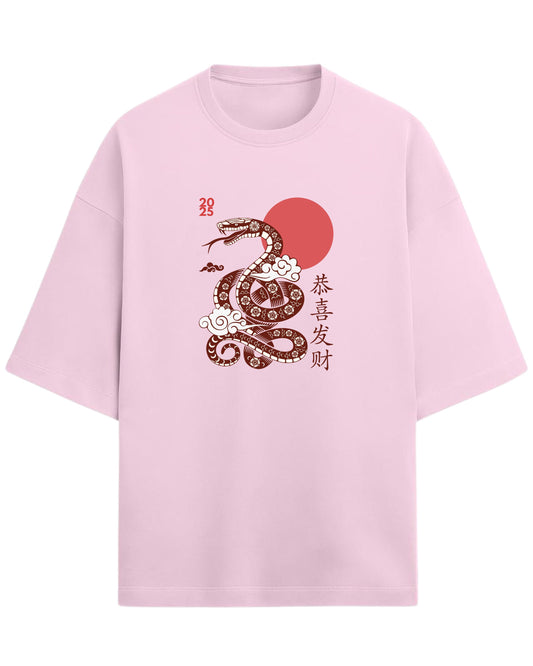 Year of the Snake 2025 Oversized T-Shirt | Chinese New Year Graphic Tee | Premium 260 GSM Cotton