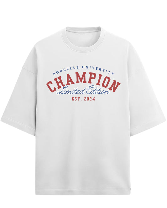 Champion Limited Edition Oversized T-Shirt | University Style Graphic Tee | Premium 260 GSM Cotton