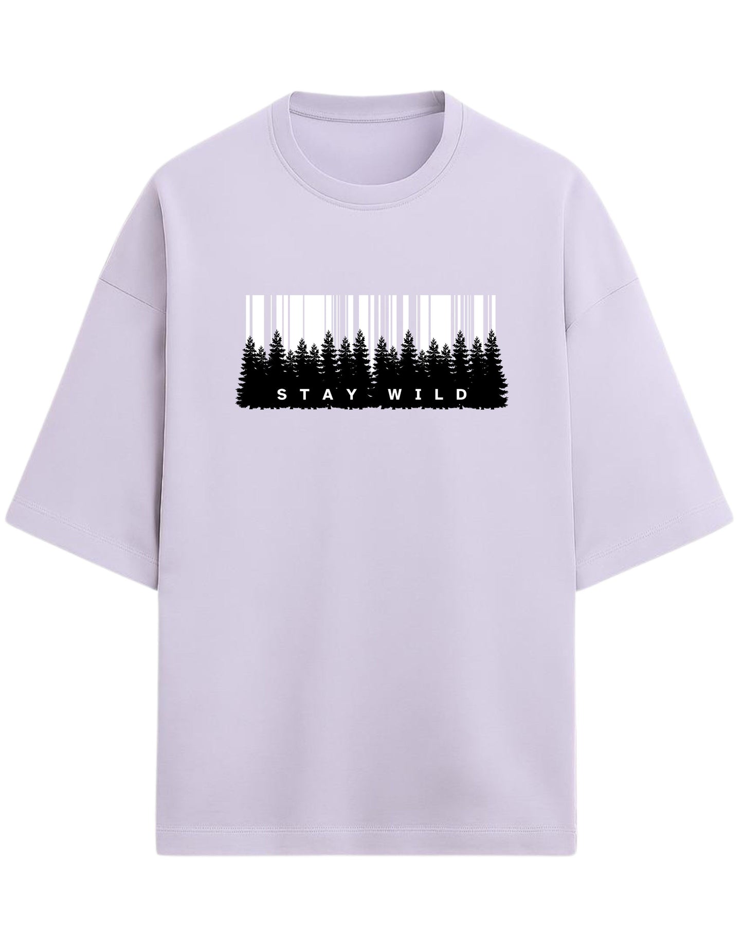 Stay Wild Oversized T-Shirt | Forest Adventure Graphic Tee | Premium 260 GSM Cotton