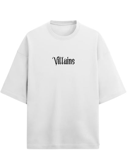 Always Falling for the Villains Oversized T-Shirt | Gothic Skull Heart Graphic Tee | Premium 260 GSM Cotton