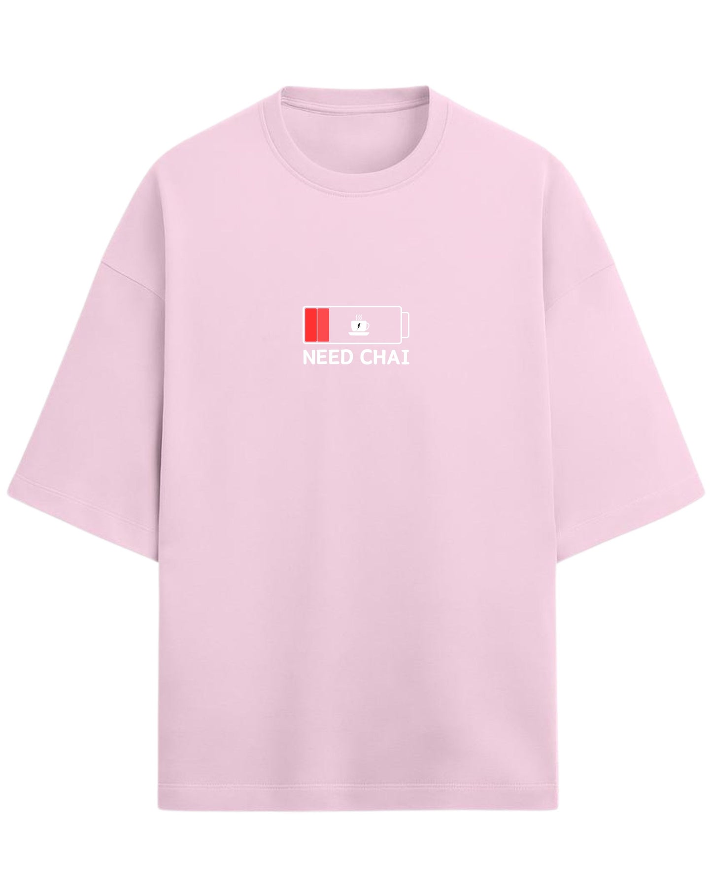 Need Chai Oversized T-Shirt | Funny Desi Chai Lover Tee | Premium 260 GSM Cotton