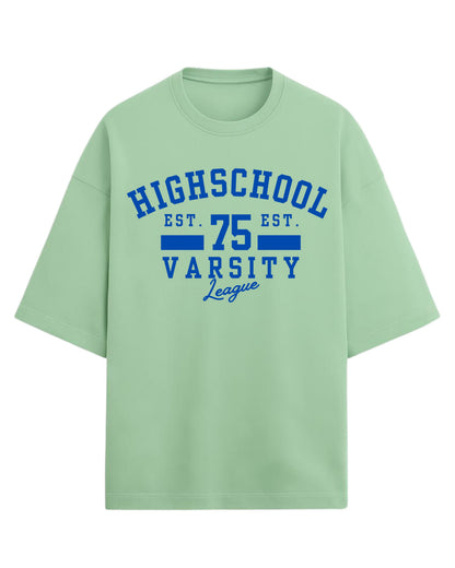 Highschool Varsity 75 Oversized T-Shirt | Classic Collegiate Graphic Tee | Premium 260 GSM Cotton