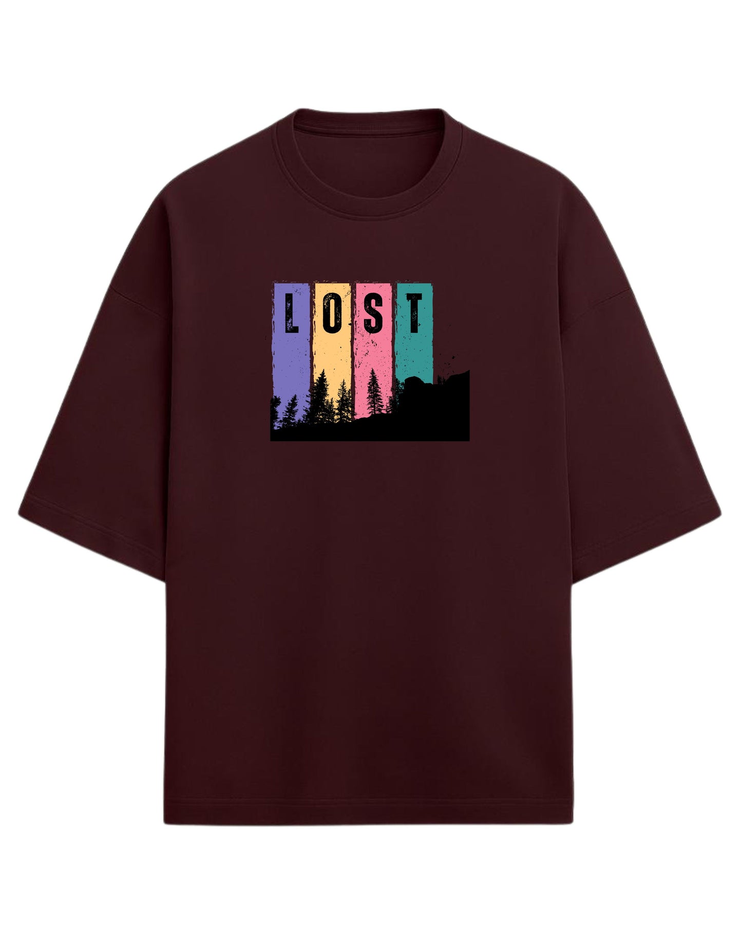 Lost Oversized T-Shirt | Retro Outdoor Adventure Garphic Tee | Premium 260 GSM Cotton