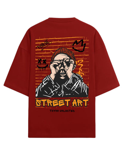 Street Art Oversized T-Shirt | Graffiti Graphic Tee | Premium 260 GSM Cotton