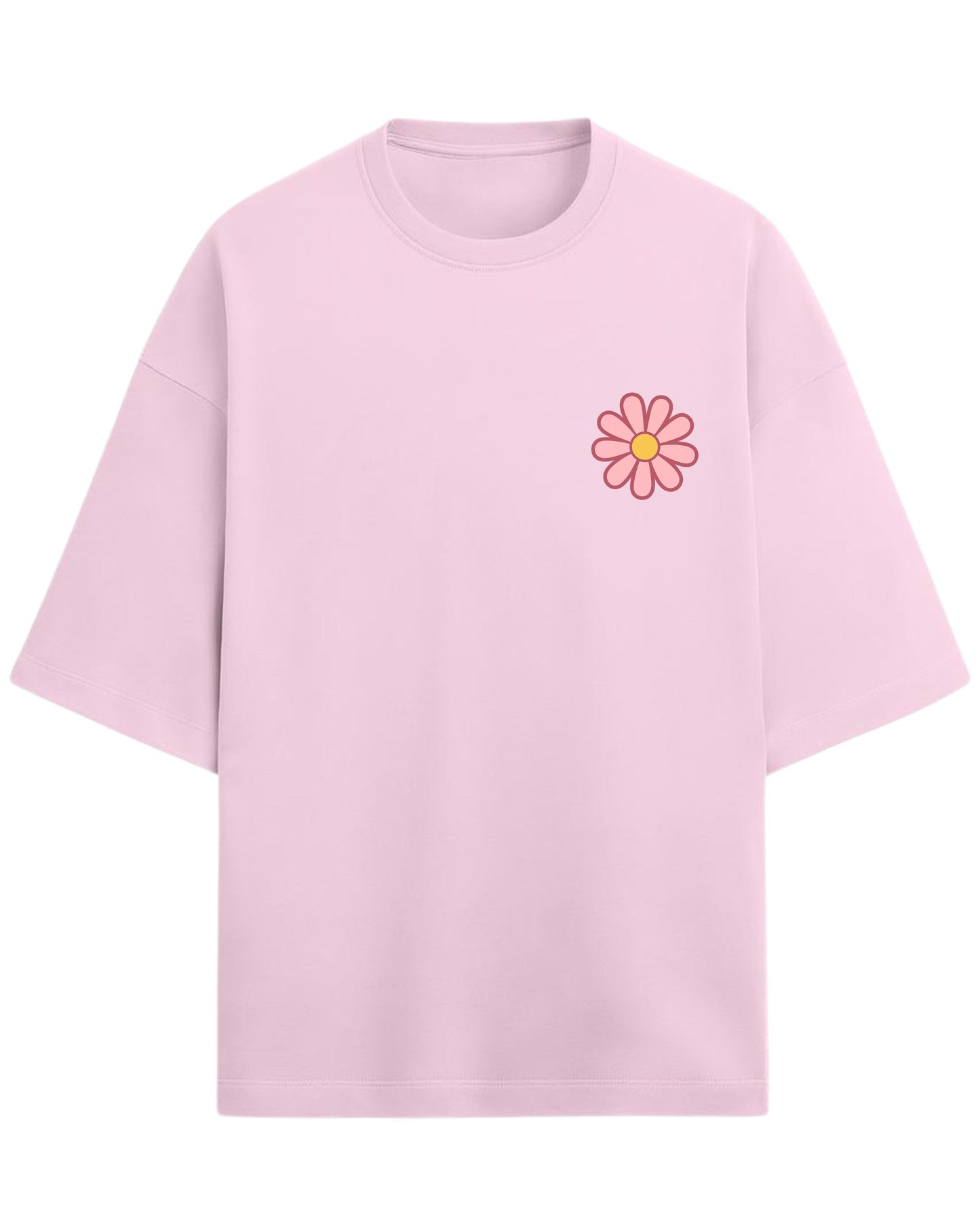 Flower Power Oversized T-Shirt | Retro Daisy Graphic Tee | Premium 260 GSM Cotton