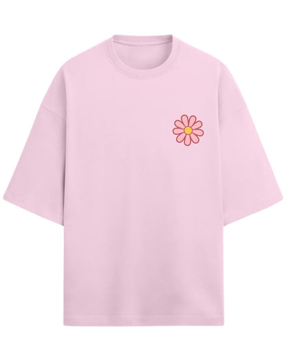 Flower Power Oversized T-Shirt | Retro Daisy Graphic Tee | Premium 260 GSM Cotton