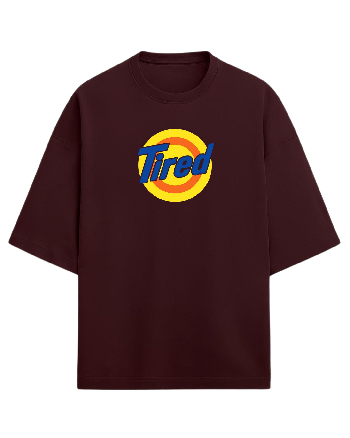 Tired Oversized T-Shirt | Retro Meme Graphic Tee | Premium 260 GSM Cotton