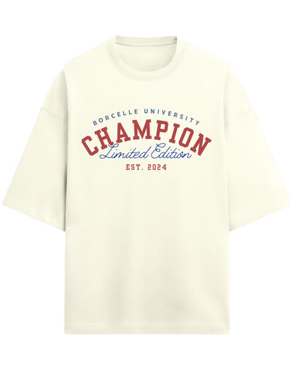 Champion Limited Edition Oversized T-Shirt | University Style Graphic Tee | Premium 260 GSM Cotton