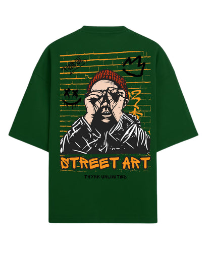 Street Art Oversized T-Shirt | Graffiti Graphic Tee | Premium 260 GSM Cotton