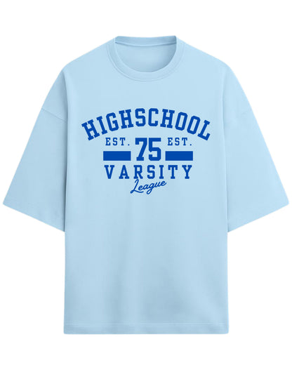Highschool Varsity 75 Oversized T-Shirt | Classic Collegiate Graphic Tee | Premium 260 GSM Cotton