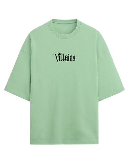 Always Falling for the Villains Oversized T-Shirt | Gothic Skull Heart Graphic Tee | Premium 260 GSM Cotton