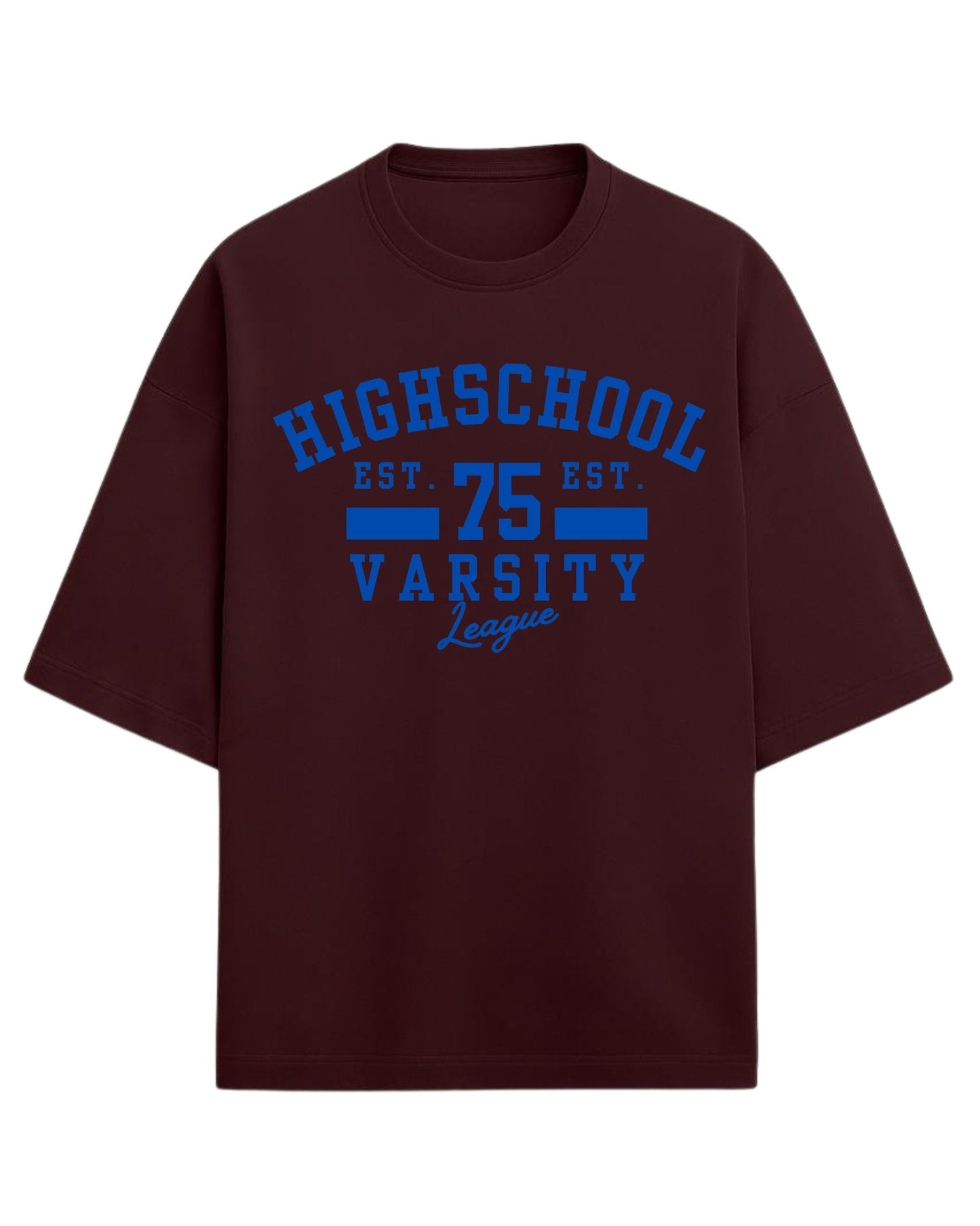 Highschool Varsity 75 Oversized T-Shirt | Classic Collegiate Graphic Tee | Premium 260 GSM Cotton
