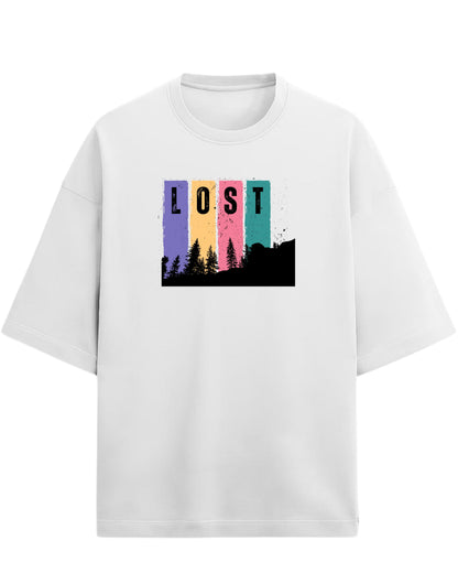Lost Oversized T-Shirt | Retro Outdoor Adventure Garphic Tee | Premium 260 GSM Cotton