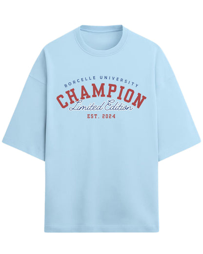 Champion Limited Edition Oversized T-Shirt | University Style Graphic Tee | Premium 260 GSM Cotton