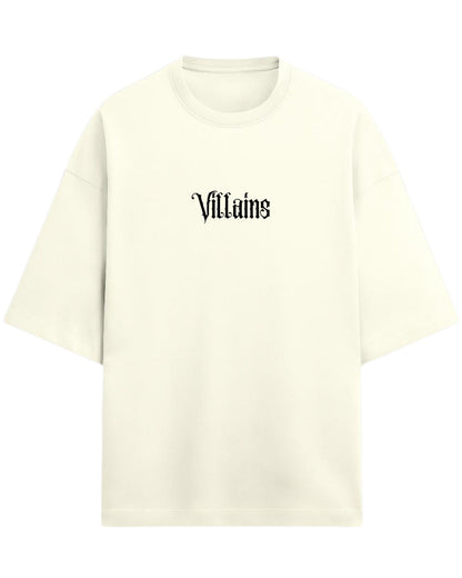 Always Falling for the Villains Oversized T-Shirt | Gothic Skull Heart Graphic Tee | Premium 260 GSM Cotton