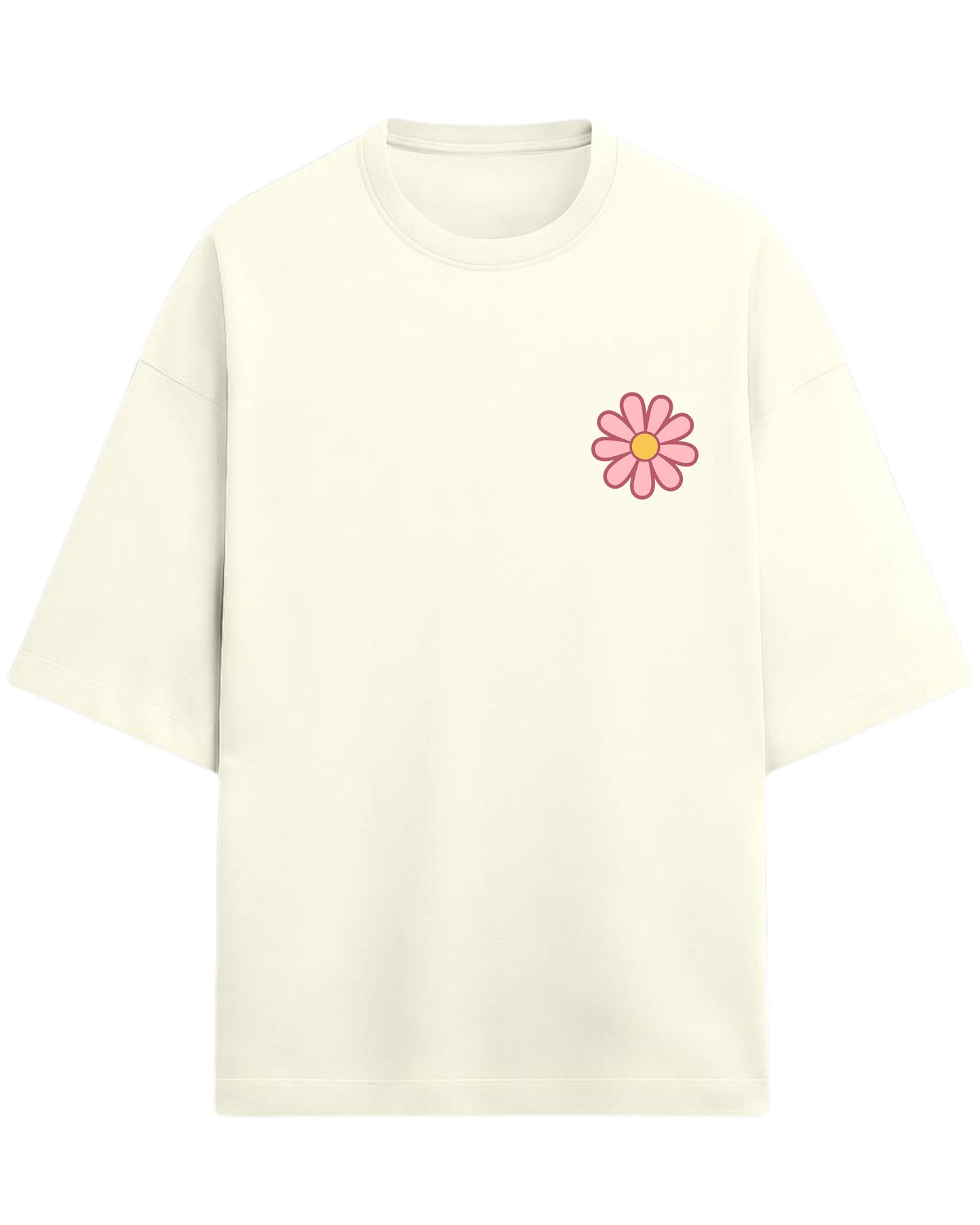 Flower Power Oversized T-Shirt | Retro Daisy Graphic Tee | Premium 260 GSM Cotton
