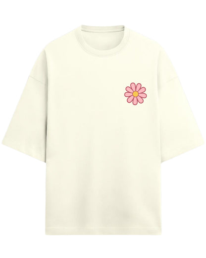 Flower Power Oversized T-Shirt | Retro Daisy Graphic Tee | Premium 260 GSM Cotton