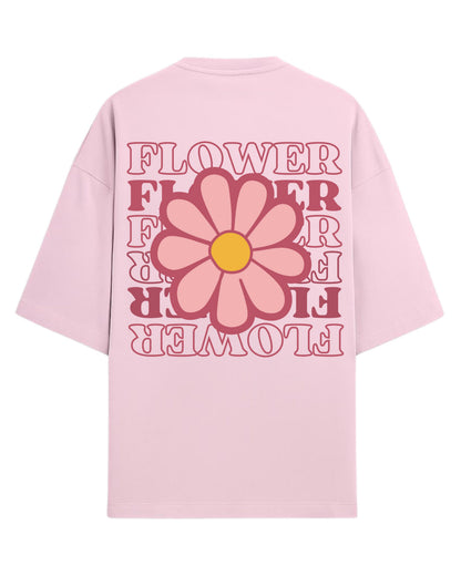 Flower Power Oversized T-Shirt | Retro Daisy Graphic Tee | Premium 260 GSM Cotton