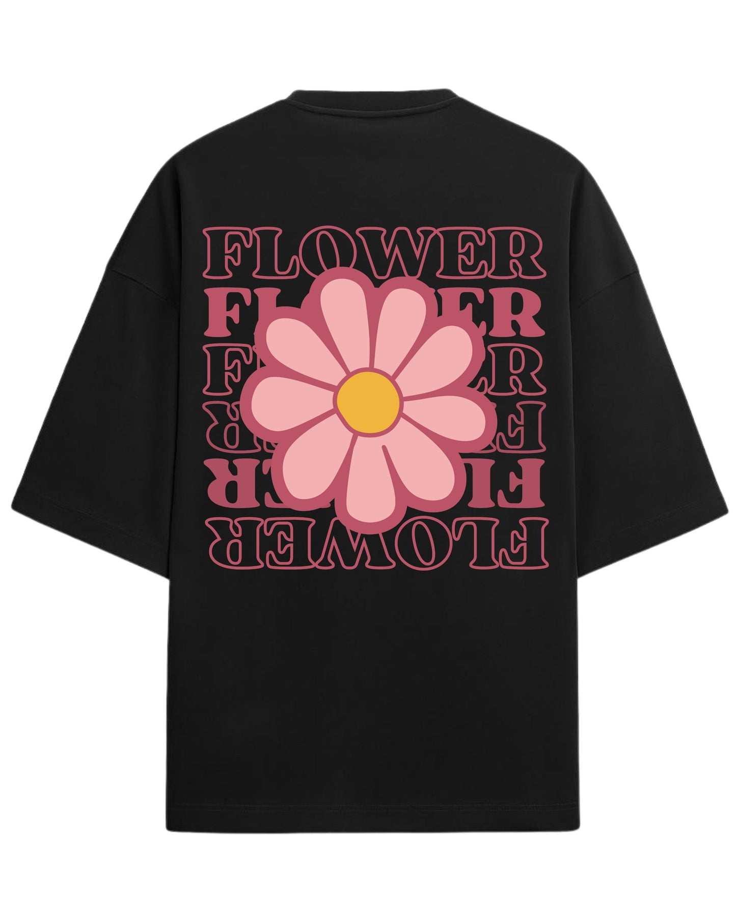 Flower Power Oversized T-Shirt | Retro Daisy Graphic Tee | Premium 260 GSM Cotton