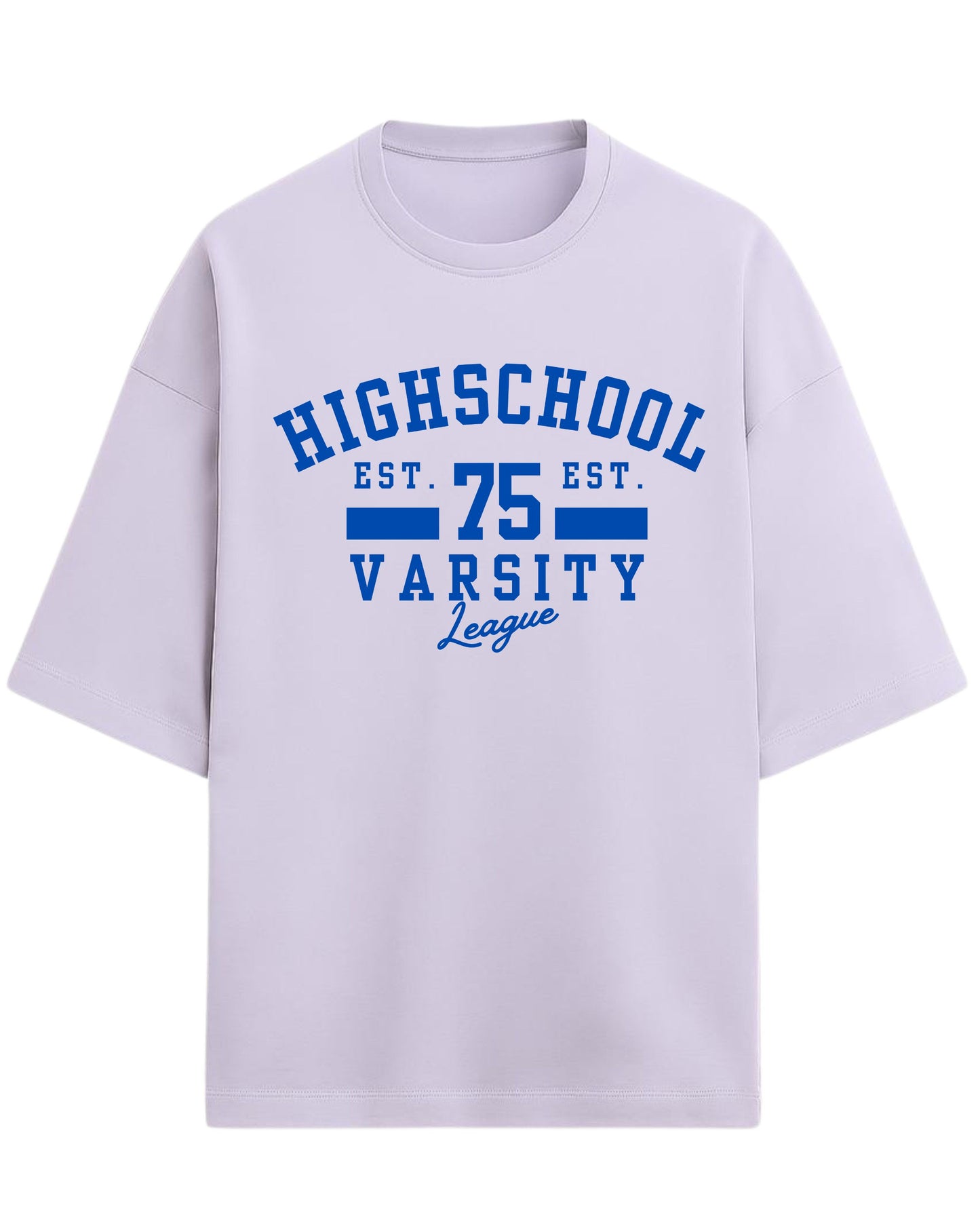 Highschool Varsity 75 Oversized T-Shirt | Classic Collegiate Graphic Tee | Premium 260 GSM Cotton