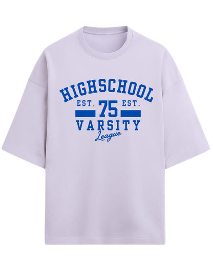Highschool Varsity 75 Oversized T-Shirt | Classic Collegiate Graphic Tee | Premium 260 GSM Cotton