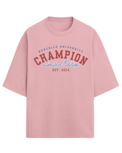Champion Limited Edition Oversized T-Shirt | University Style Graphic Tee | Premium 260 GSM Cotton