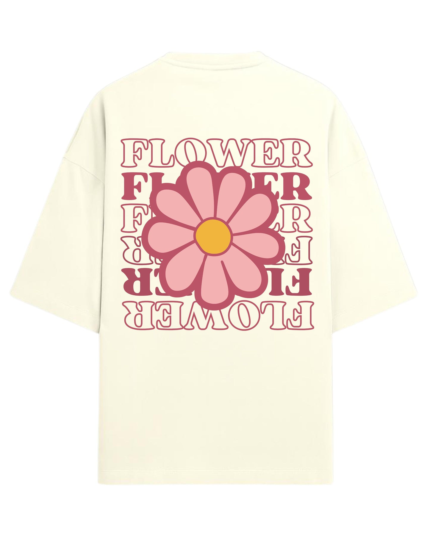 Flower Power Oversized T-Shirt | Retro Daisy Graphic Tee | Premium 260 GSM Cotton