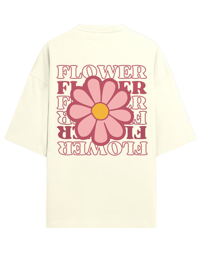 Flower Power Oversized T-Shirt | Retro Daisy Graphic Tee | Premium 260 GSM Cotton