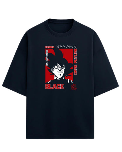 Dark Future Oversized Tees | Dragon Ball Z & Super Anime Graphic Tee | Premium 260 GSM Cotton Blend