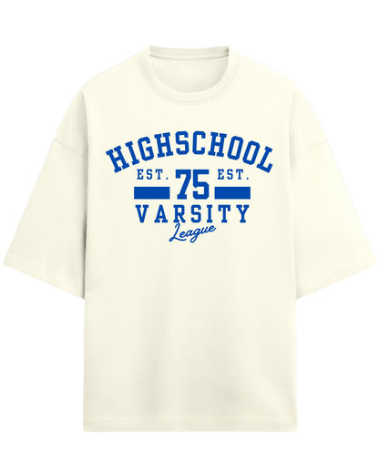 Highschool Varsity 75 Oversized T-Shirt | Classic Collegiate Graphic Tee | Premium 260 GSM Cotton