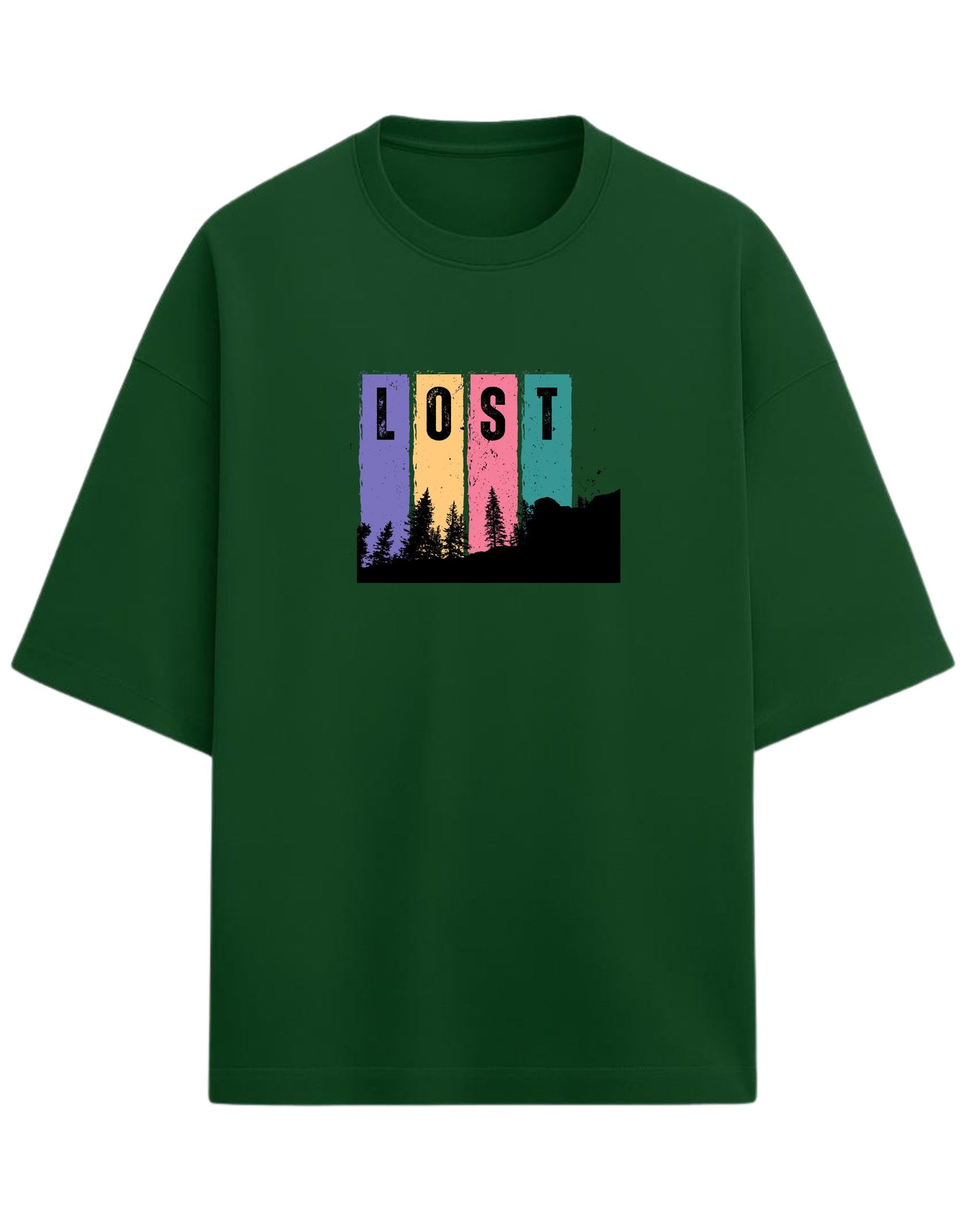 Lost Oversized T-Shirt | Retro Outdoor Adventure Garphic Tee | Premium 260 GSM Cotton
